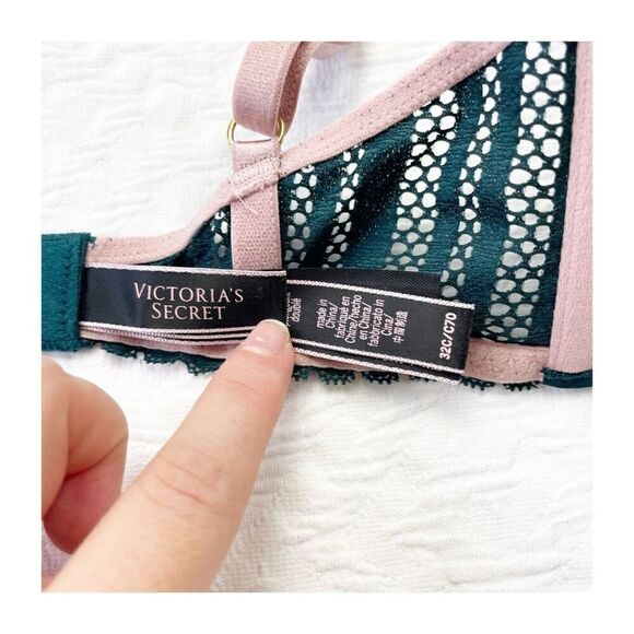 Buy 1 get 1 free 32c Victorias Secret green lace lined plunge - Picture 11 of 11